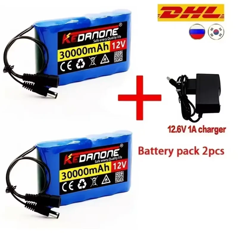 

100Ah12V (3S2P 18650) Portable Large-Capacity Lithium-Ion Battery - With BMS Monitoring, Charger Included, Ideal for Audio