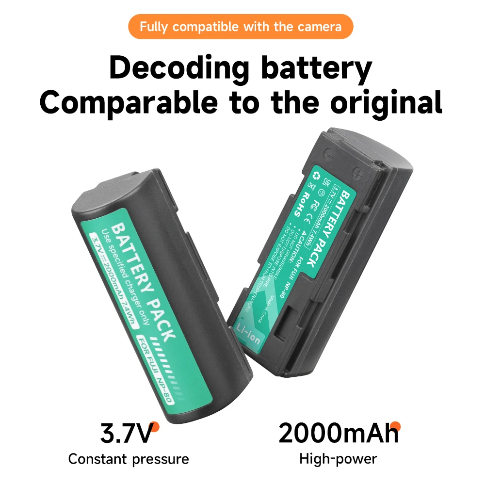 بطارية 2000mAh NP-80 NP-80 NP80 + شاحن USB لكاميرا Fujifilm FinePix 1700Z 2700 2900Z 4800 4900 6800 6900 ZOOM KODAK DC4800
