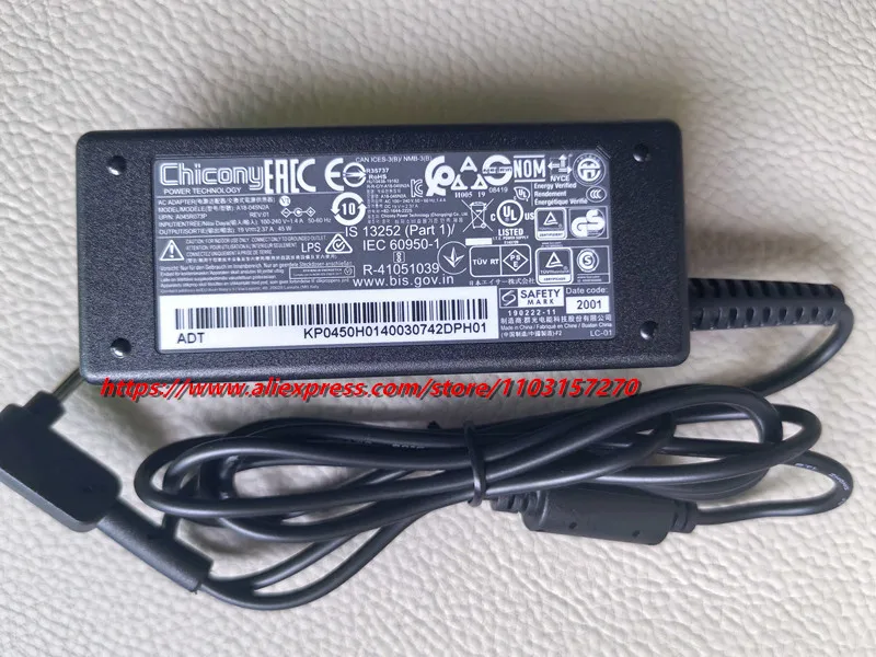 Genuine Chicony A18-045N2A A045R072P 19V 2.37A 45W 3.0x1.0mm