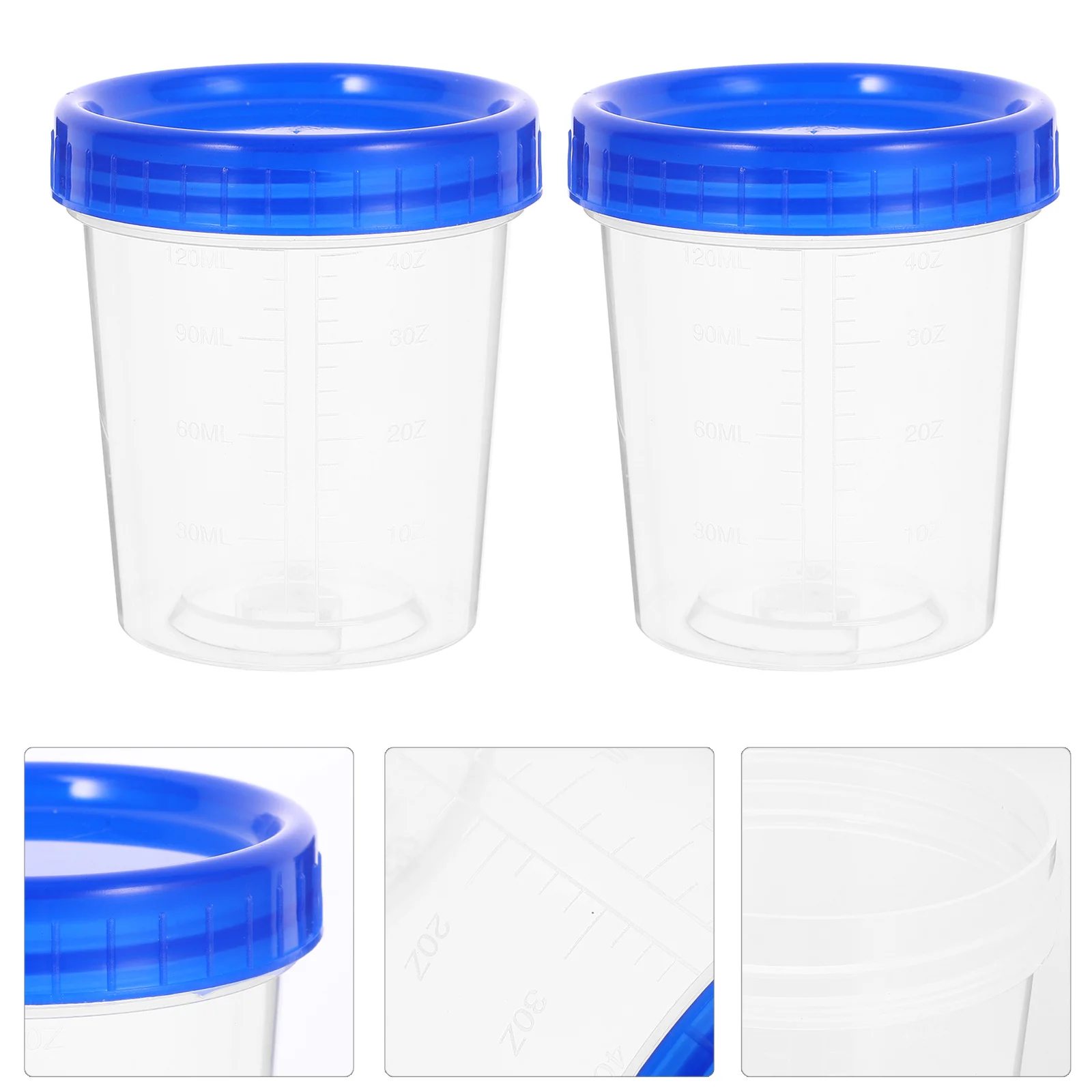

12pcs 120Ml Specimen Collection Cups Graduated Leakproof Sealed Urine Sample Containers For Laboratory Fecal Analysis Teaching