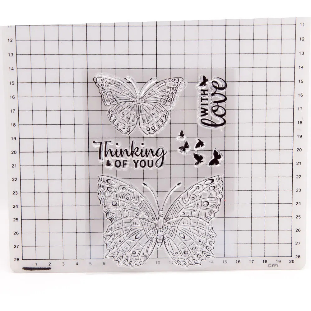 Butterflies Transparent Clear Silicone Stamp for Seal DIY Scrapbooking Photo Album Decorative Clear Stamp Sheets