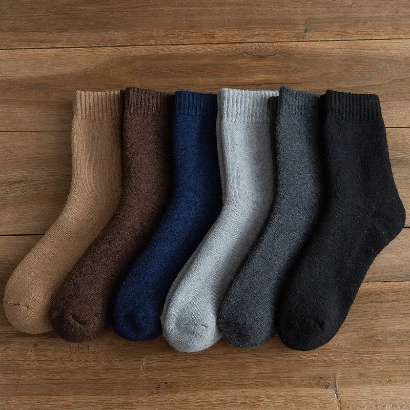 

3 pairs Winter thickened wool socks for men and women Angora rabbit wool thickened warm terry warm wool Towel cycling socks