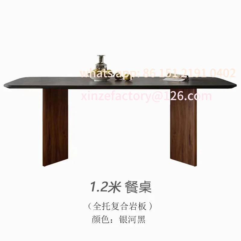 Customizable French Vintage Walnut Slate Dining Table