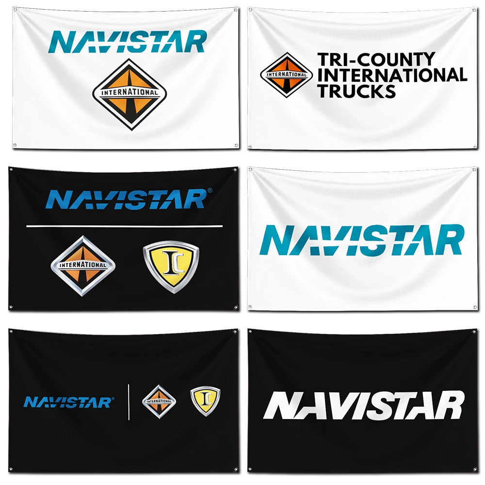 

3x5 Ft Navistar Flag Polyester Digital Printing Banner for Garage Wall Art Out Door Decoration With Brass Grommets