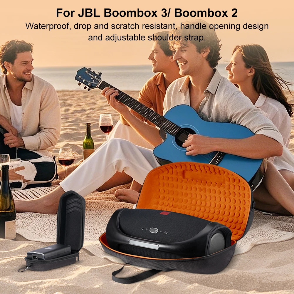 حقيبة سفر صلبة مع حزام كتف قابل للتعديل BT حقائب كتف لسماعات JBL Boombox 3/Boombox 2 المحمولة