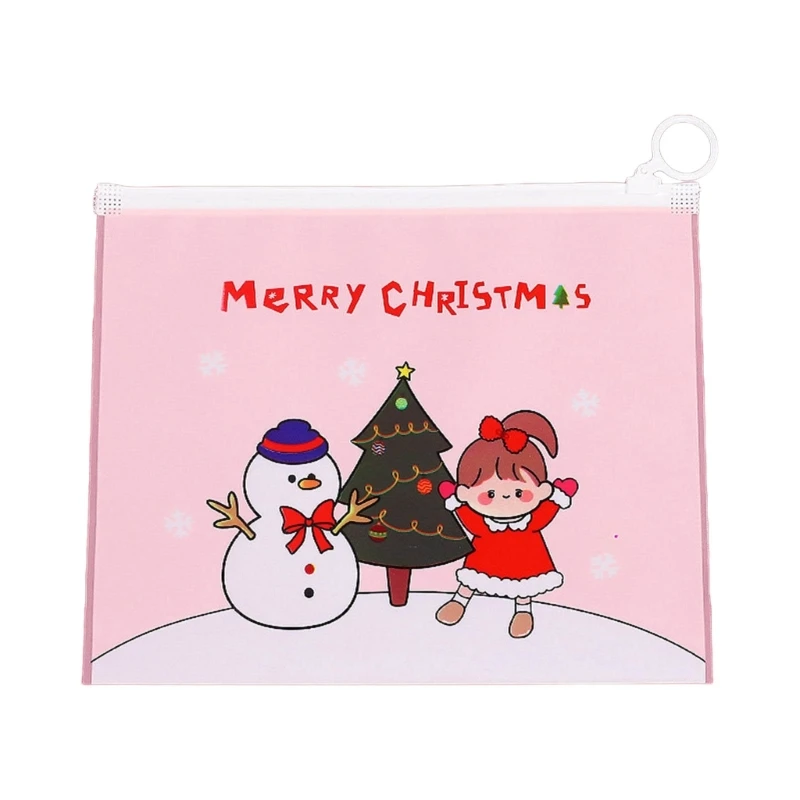 20CB 10Pcs Christmas File Folder File Bags 7.7x8inch File Wallet File Bag Receipt Wallet Document Folder Bag for Students