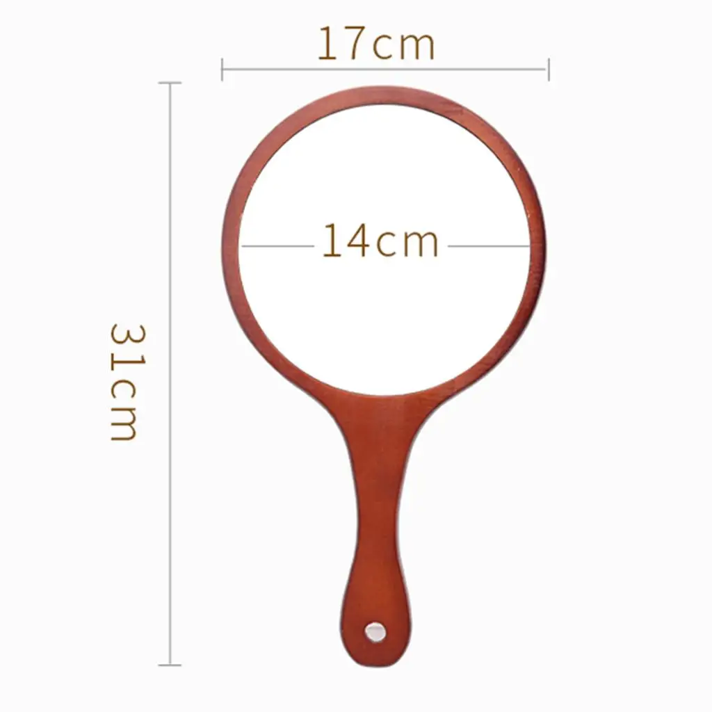 Petit miroir de maquillage Portable en bois, miroir cosmétique rond avec bois, 1 pièce