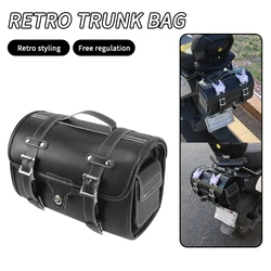 Mopeds Retro Rear Seat Bag Large Motorcycle Trunk Scooter Helmet Storage Bag Saddle Bag Universal