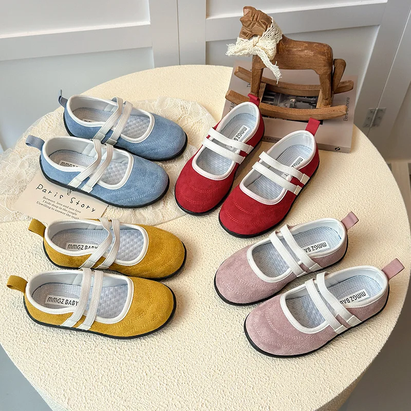

2023 весенне-осенняя новая детская кожаная обувь для девочек, модная нескользящая универсальная повседневная обувь в корейском стиле с мягкой подошвой