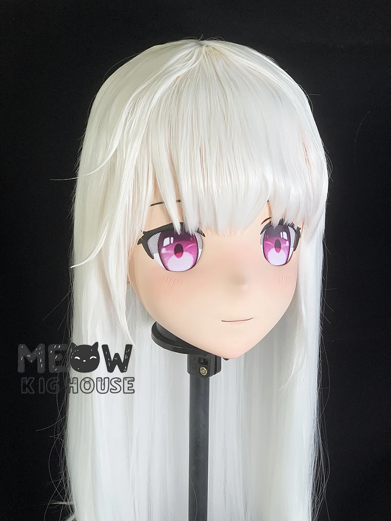 (MEO556) Customize Handmade Full Head Lockable Crossdress Male to Female Japanese Cartoon Anime Game Character Kigurumi Mask