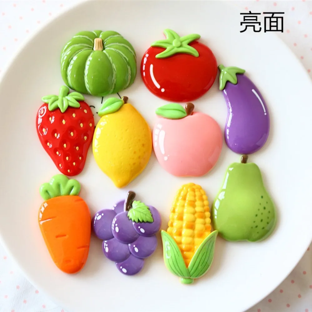 10pcs Mini Kawaii Cute Strawberry Tomato Flat Back Cabochons Scrapbook Diy  Party Hairpin Accessories Home Decoration Craft