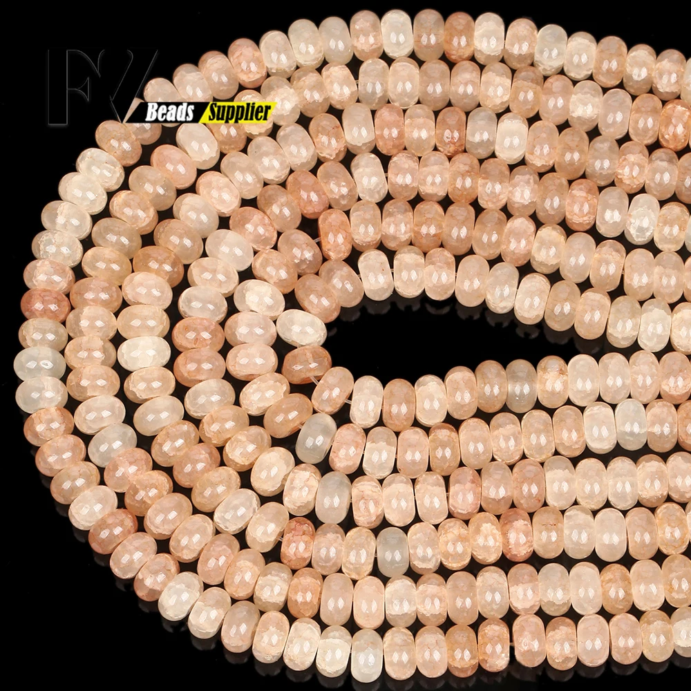 30inch Lmitation Jade Beads Apricot Rondelle Glass Beads for Jewelry Making DIY Necklace Bracelet Earring Accessories