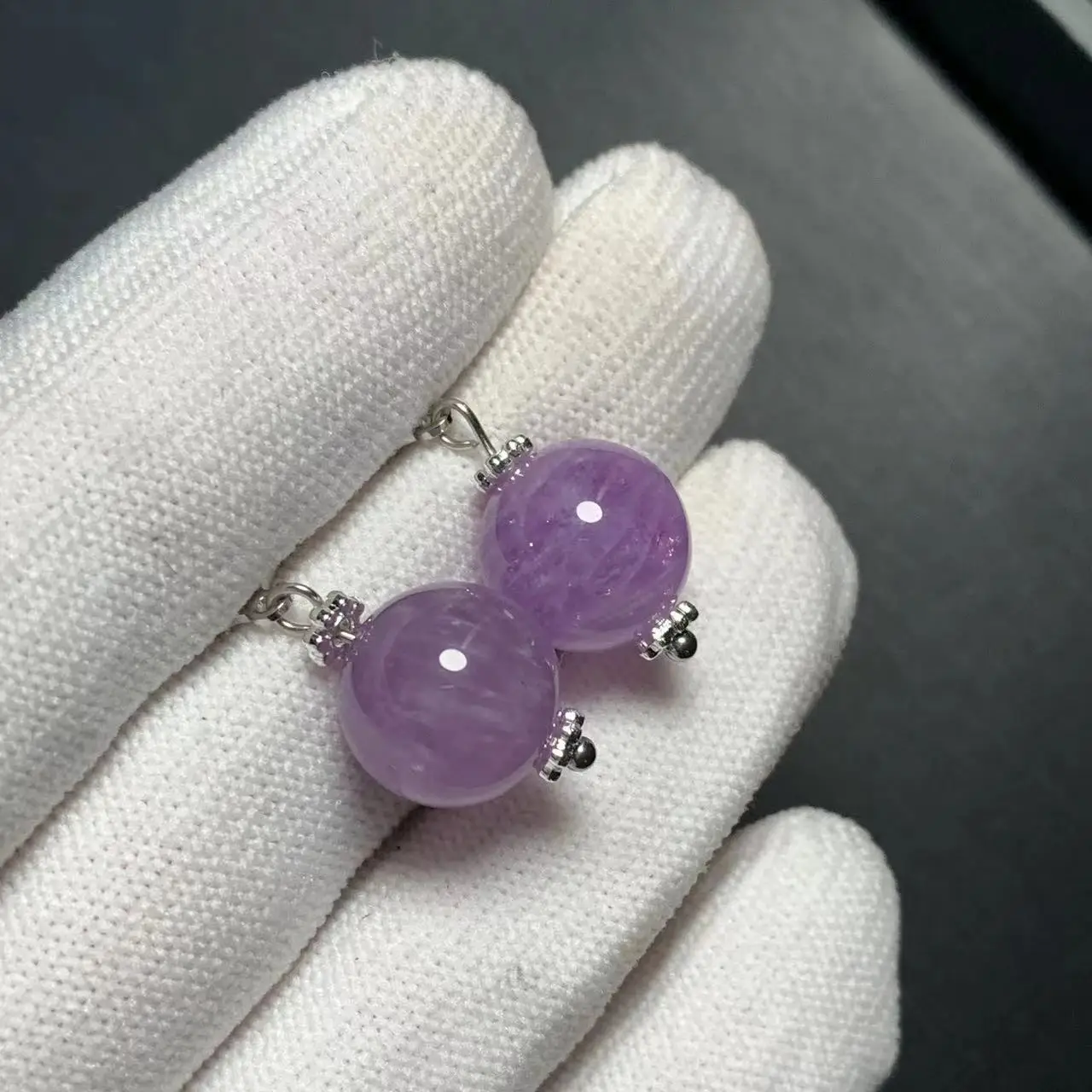 HEYYA STONE 10MM Natural Lavender Amethyst Drop Earrings Simple Classic 925 Sterling Silver Gemstone Jewelry