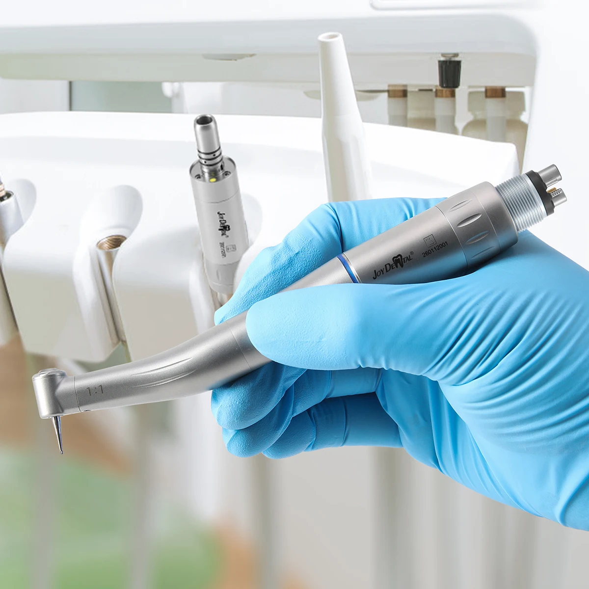 Dental 1:1 Innenluftmotor mit LED-Generatorlicht, Glasfaser, 2/4/6 Löcher, Innenkanal, E-Typ-Handstück, Zahnmedizinische Instrumente – Detail 7