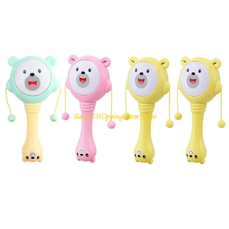 23GD Aprendizaje temprano Musical Juguete Drum 4 PCS con juguete Shakers Baby Baby color azar para auditiva