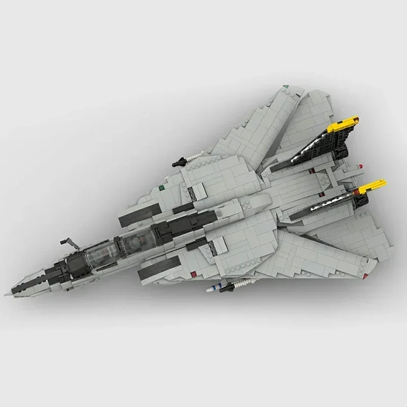 Moc อาคารอิฐอาวุธทหารรุ่น F-14 Tomcat Fighter เทคโนโลยี Modular Block ของขวัญของเล่นเด็ก DIY ชุดประกอบ