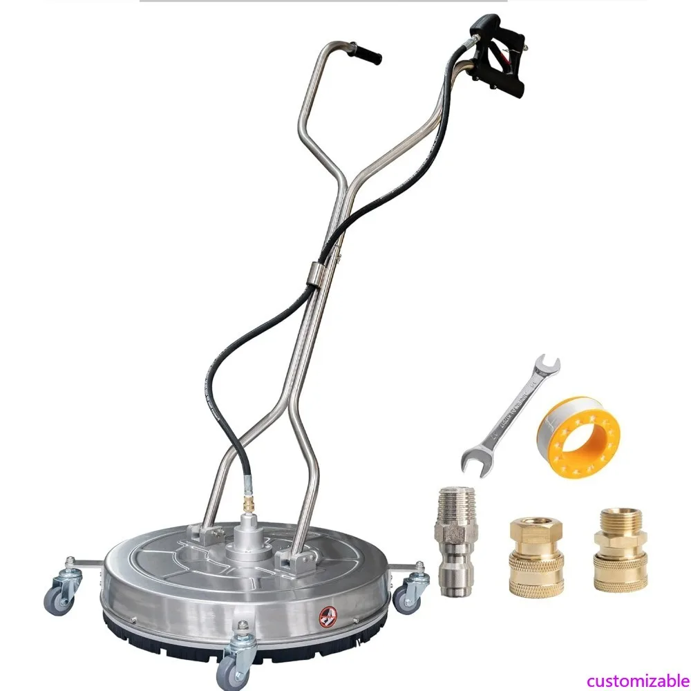 

Stainless Steel Dual Handle Pressure Washer Surface Cleaner with Wheels for Driveways and Paths