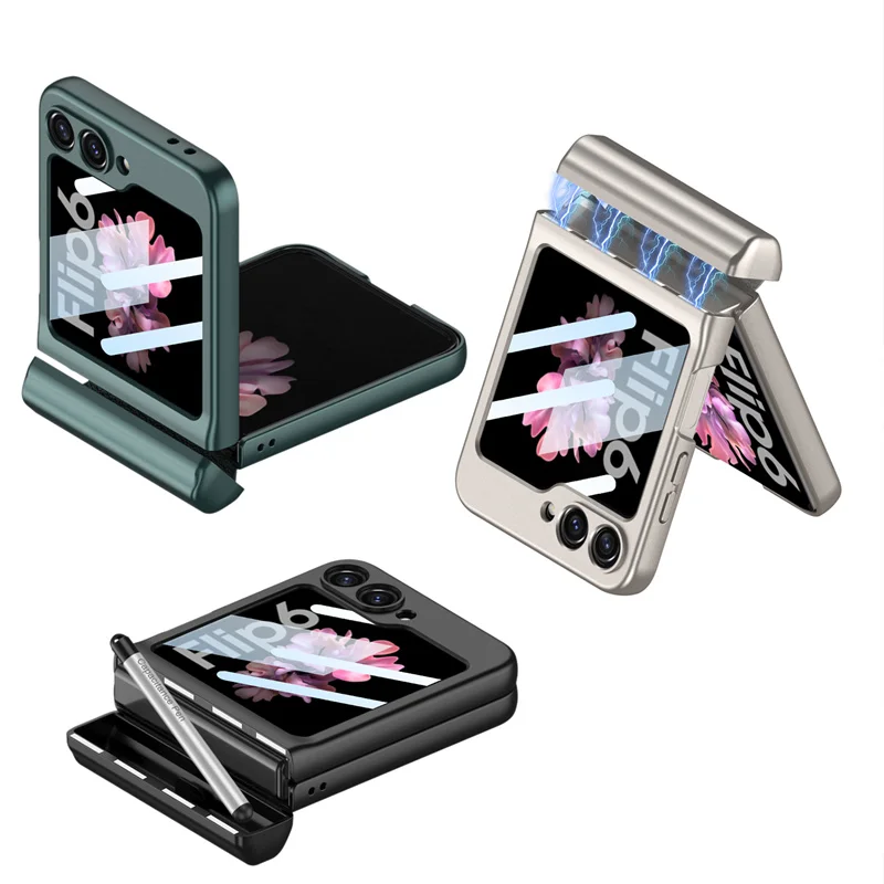 Magnetic Hinge protective Phone Case for Samsung Galaxy Z Flip  6 Phone Case, with Small Screen Protector and Shock Resistance