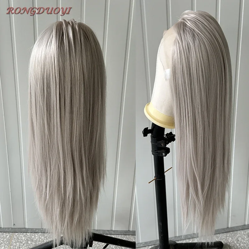 Light Grey Wig Synthetic Lace Front Wig Grey Short Bob Wig Lace Wigs For Women Straight Blue Wig Yellow Wig Natural Hairline