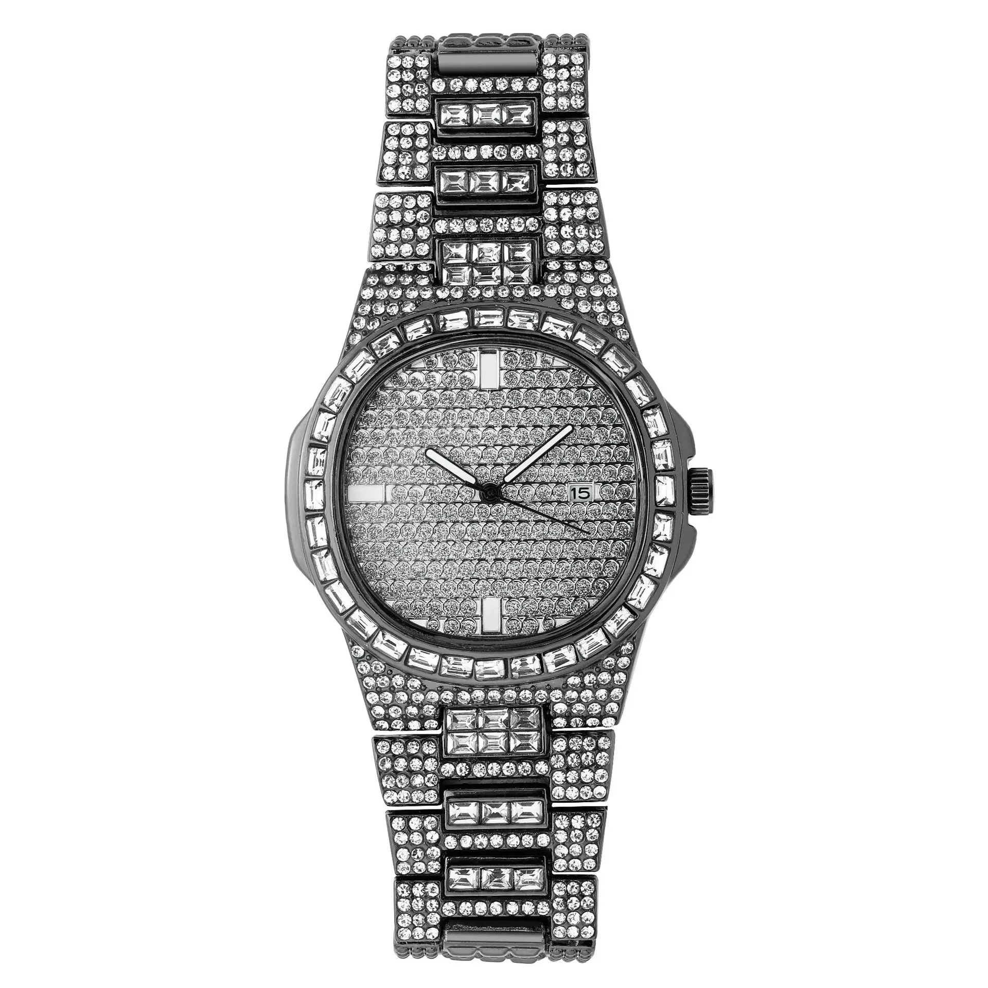 JINAO Brand Iced Out  Watch High Quality HIP HOP Watches With Micropave CZ Stainless Steel Watch Clock jewelry image 3
