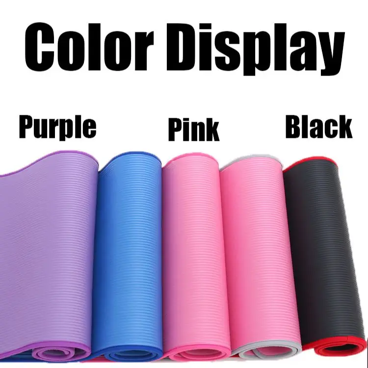 10MM Extra Thick Yoga Mats 183cmX61cm NRB Non-slip Soft Exercise Mat Fitness Tasteless Pilates Workout Gym Mats with Bandage