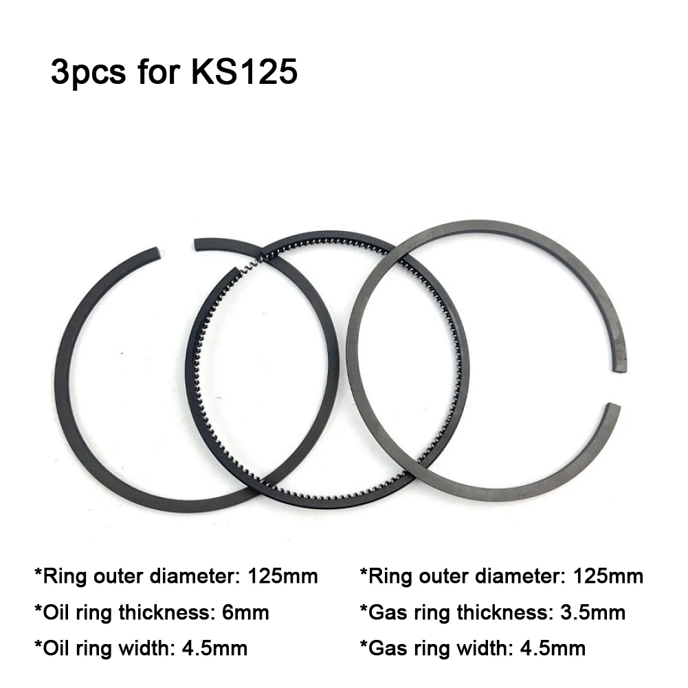 3/4pcs Air Compressor Piston Ring For 125 Type KS125 125A FS125 Air Compressor Pneumatic Parts Balance Rings Power Tool Access