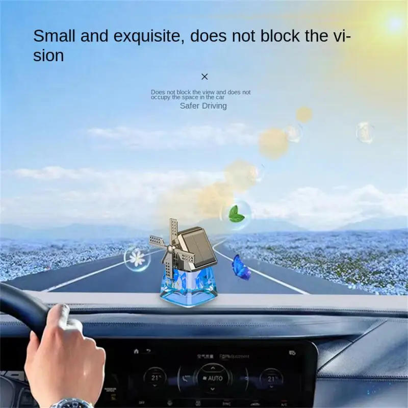 Solar Energy Auto Instrument Panel Air Freshness Windmill Design Light Durable Windmill Aromatherapy Solid Car