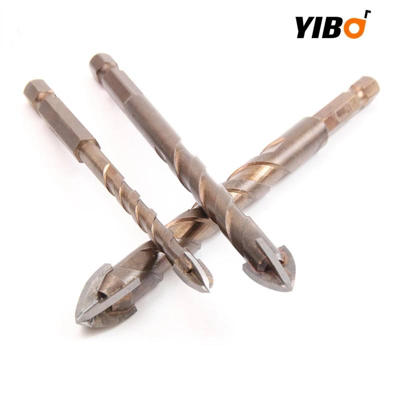 3/4/5/6/8/10/12mm Cross Hex Tile Bits Ceramic Glass Concrete Hole Saw Alloy Triangle Drill