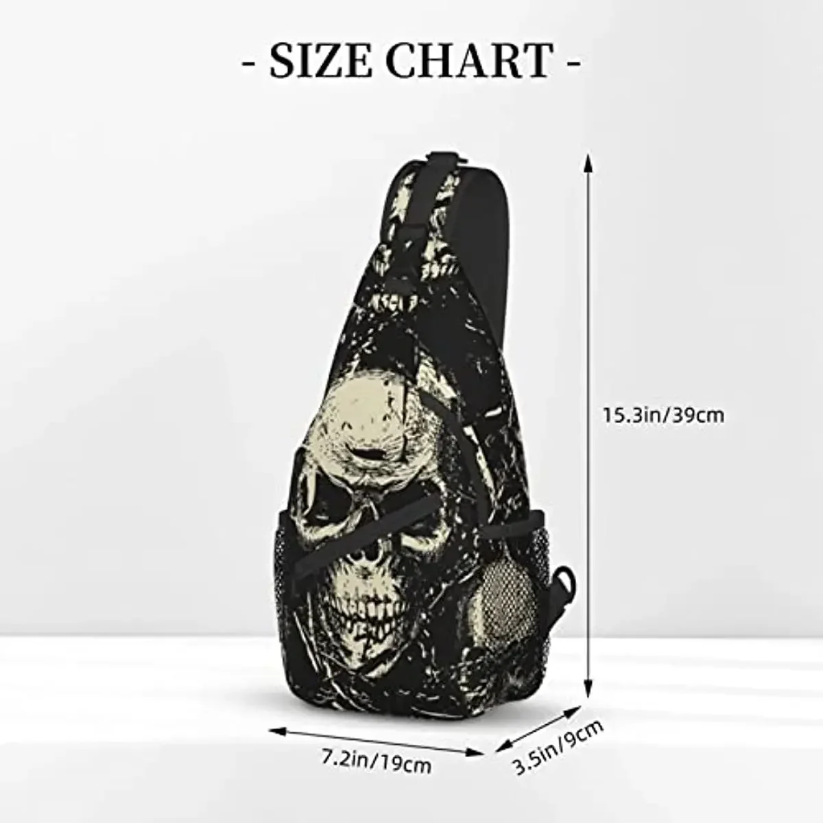 Sugar Skull Chest Bags Crossbody Sling Backpack Travel Hiking Daypack Crossbody Shoulder Bag for Women Men Teens