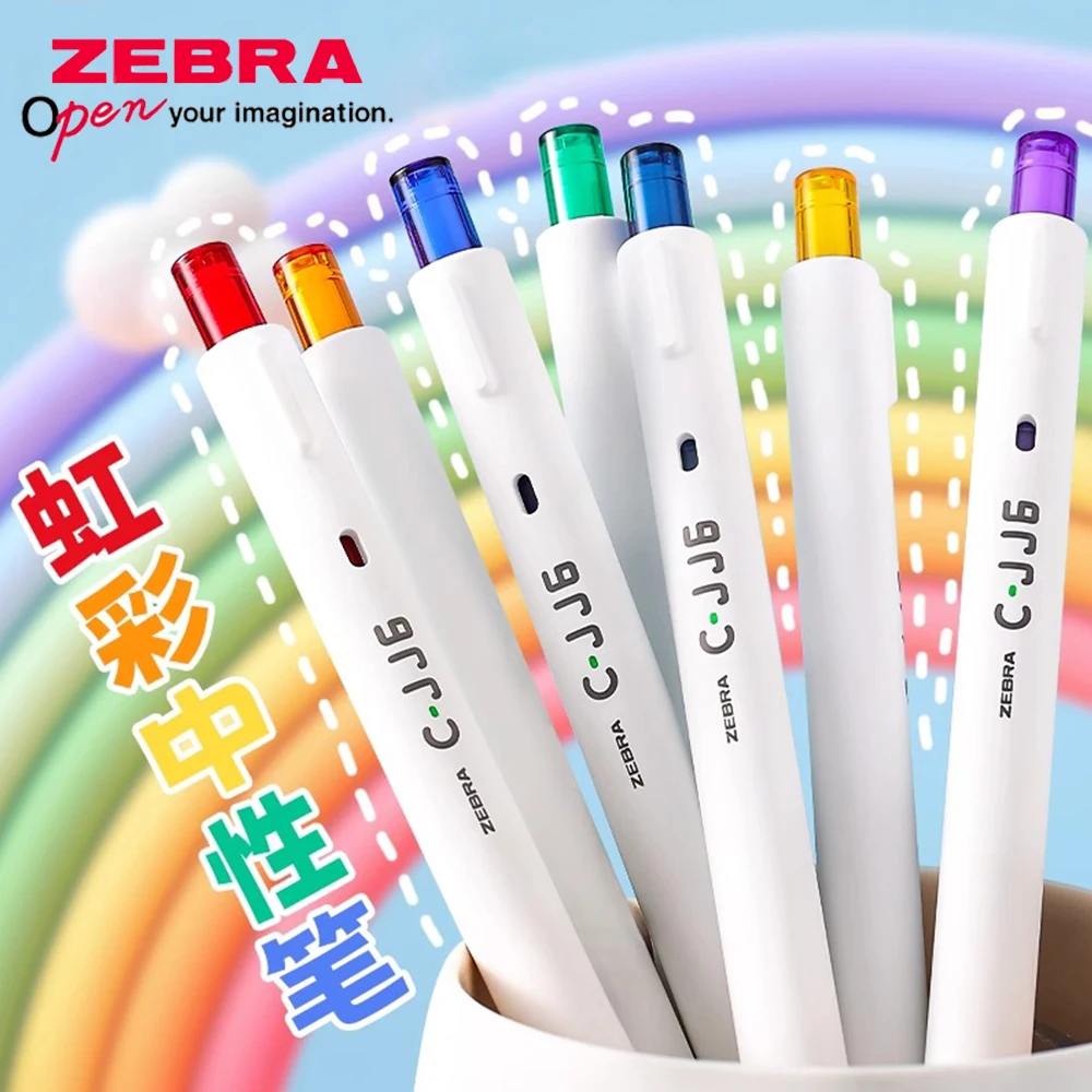 

1 шт., японская гелевая ручка Zebra C-JJ6, цветная сменная карбоновая ручка 0,5 мм, большая емкость для письма, заметки, каваи, школьные и офисные канцелярские принадлежности