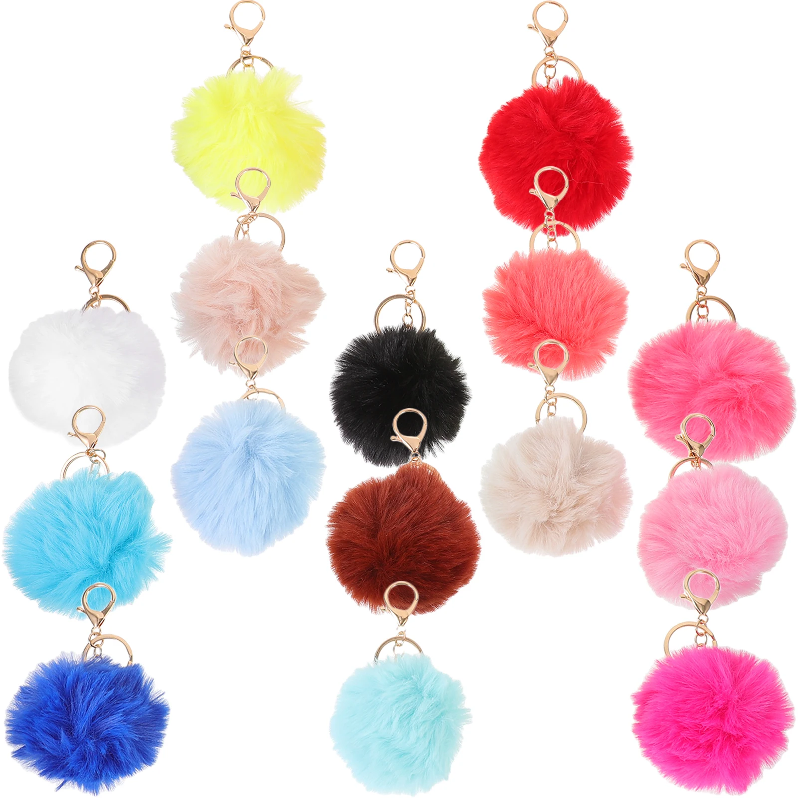 

15 Pcs Ball Ornaments Accessories for Girls Pompom Colorful Poms Keychains Pompoms Crafts