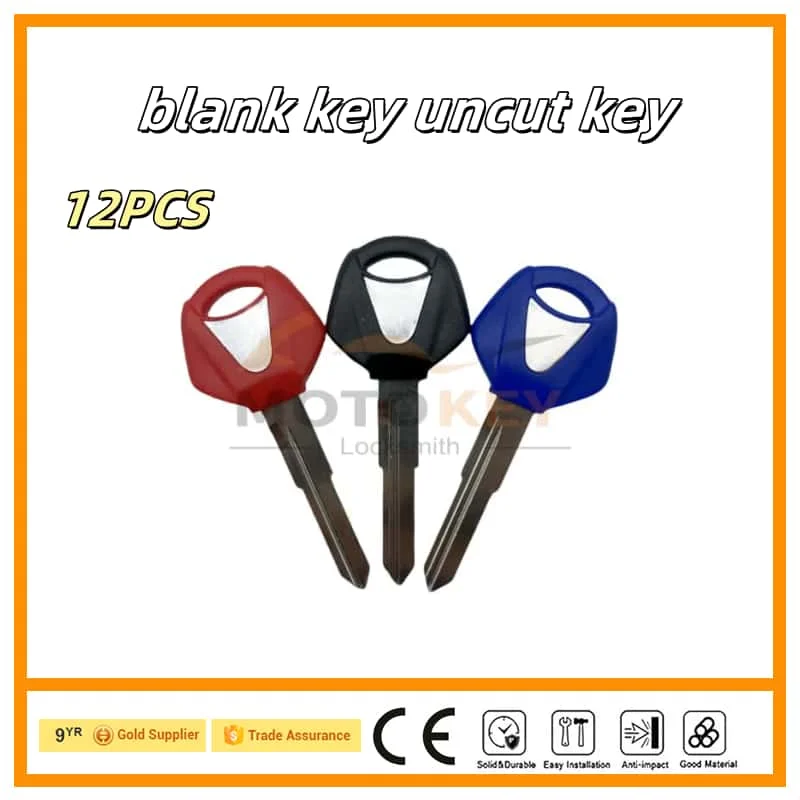 12PCS Motorcycle Keys Blank Key Uncut Blade For YAMAHA R3 YZF-R3 YZF-R25 YZF-R15 YZF R3 R15 R25 MT-15 MT-25 MT03  With logo