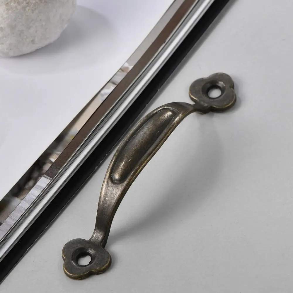Bronze Arched Cabinet Door Handles Antique Chinese Style Drawer Pulls Simplicity Luxury Furniture Handles