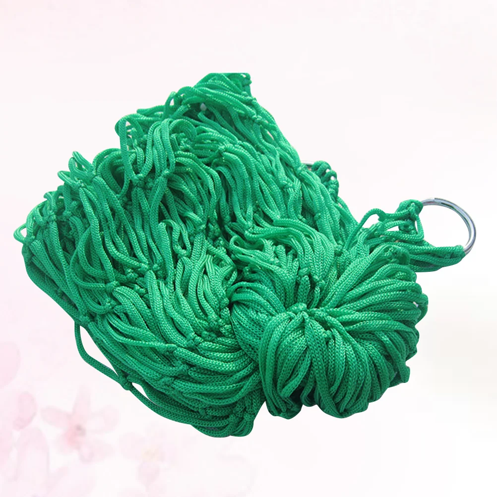 

Nylon Rope Mesh Hammock Portable Stretcher Outdoor Leisure Bed Camping Hiking Picnic Travel Comfortable Green Hanging Bed