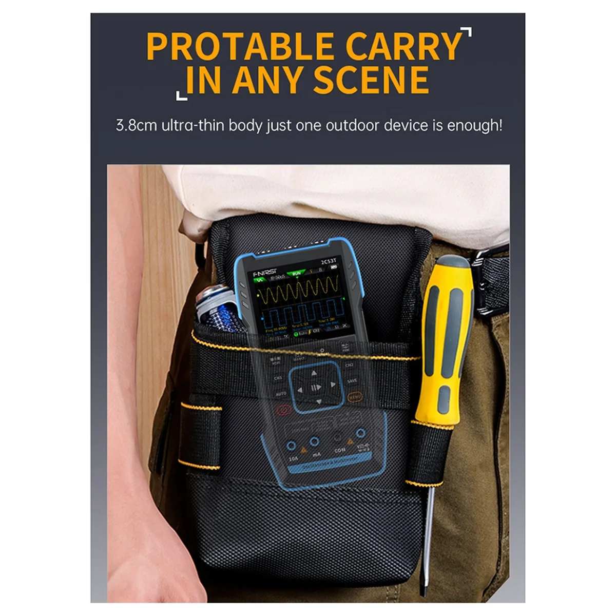 

AA97 FNIRSI 2C53T Upgrade 3in1 Oscilloscope Multimeter Signal Generator 50MHz Bandwidth 250MS Rate Dual Channel 20000 Counts