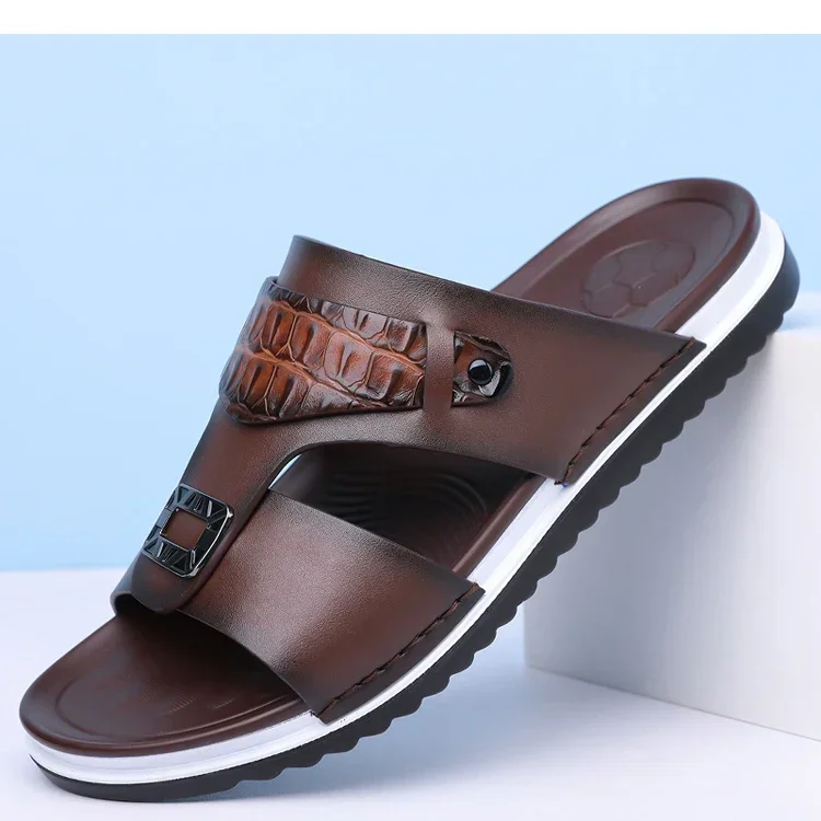 Herren-Sommer-Slipper, bequem, atmungsaktiv, modisch, schlicht, für den Außenbereich, verschleißfest, weiche Unterseite, lässige Sandalen-DH5306 – Detail 17