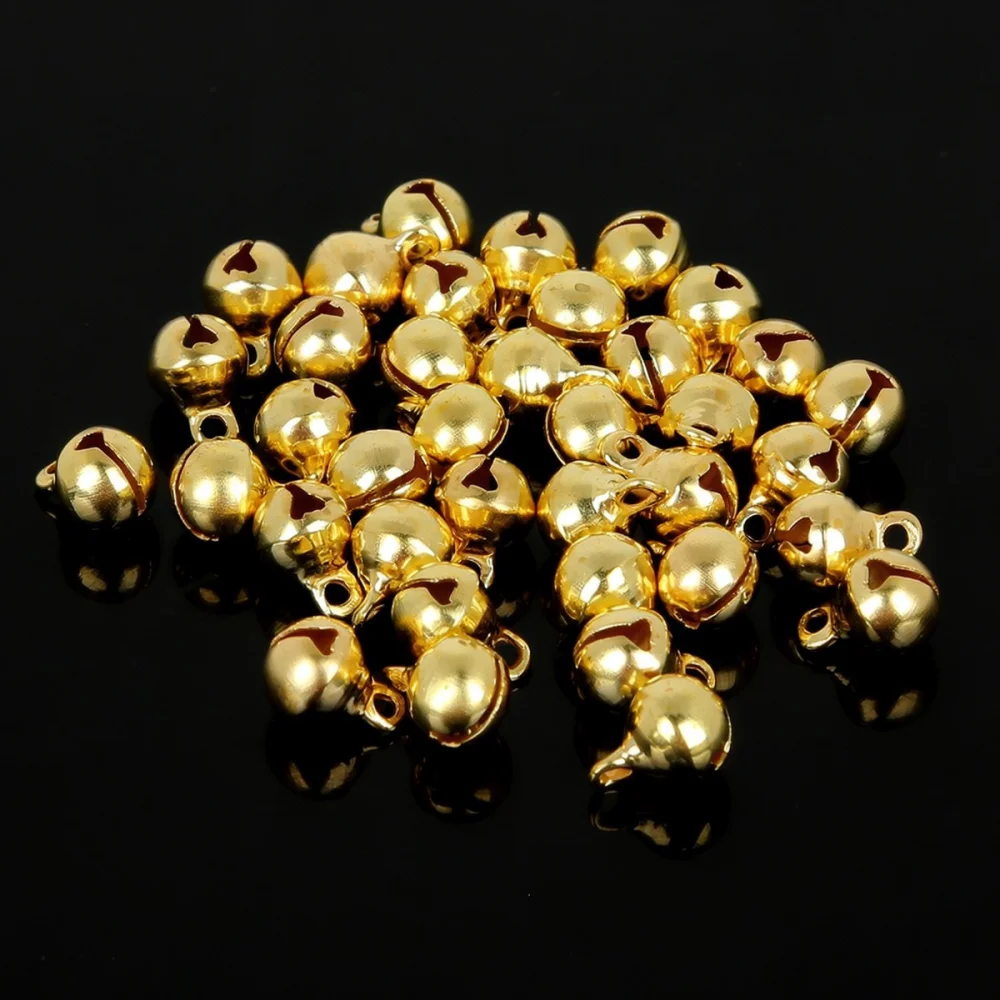 Small Metal Jingle Bells For DIY Jewelry Making Electroplated Copper Pendant Festive Craft Accessory Ornament