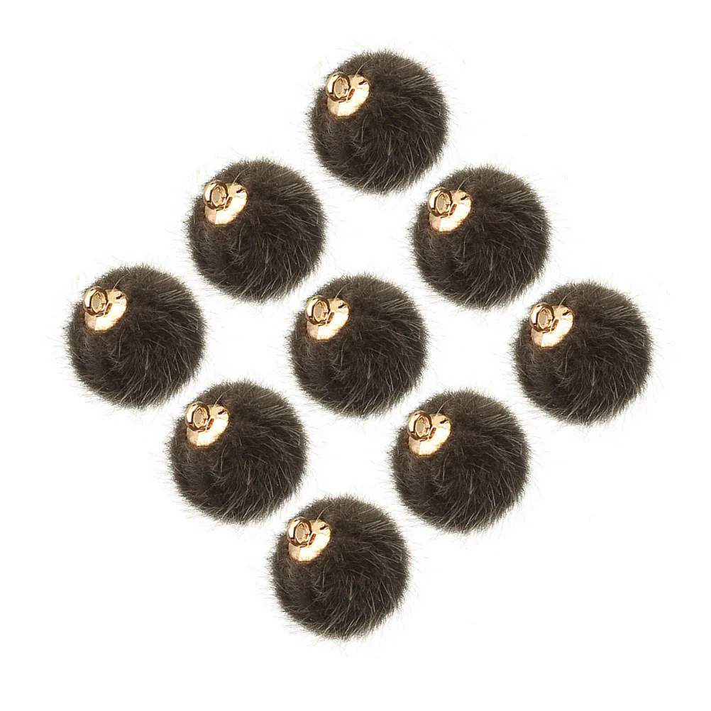 

24Pcs Earring Pompon Accessories Detail Care Design Not Easy to Fade Dark Grey Earrings Jewelry Dangler Hanging Pendant