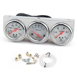 3-in-1 Auto modified mechanical shell water temperature oil pressure Voltage Triple Meter For Cars 2'' 52mm Gauges Kit