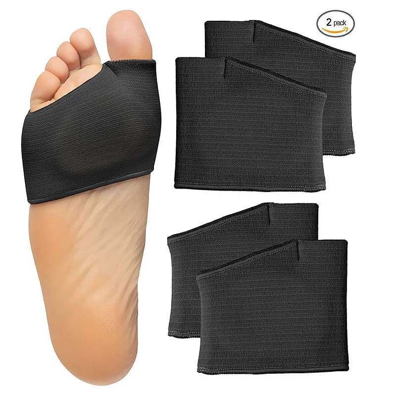 

Metatarsal Pads Ball of Foot Pain Relief Cushions for Sesamoiditis Metatarsalgia Morton's Neuroma Fabric Sleeves with Gel Insert