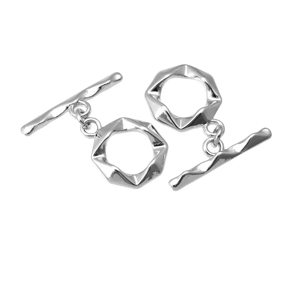 6 Sets 18K Gold Color Brass Round O Toggle Clasps Bracelet Connect Clasps High Quality Diy Jewelry Accessories Making Materials view 3