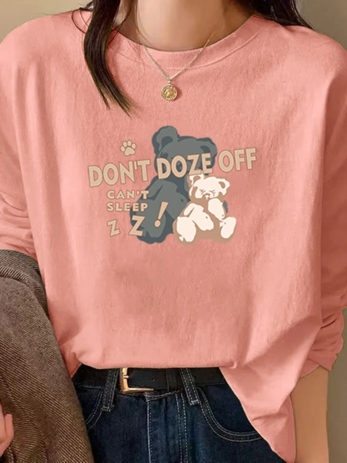 Maglietta Lunga e Larga da Donna Taglie Forti, Stile Coreano, con Stampa Primaverile, per il Lavoro, Moda Creativa