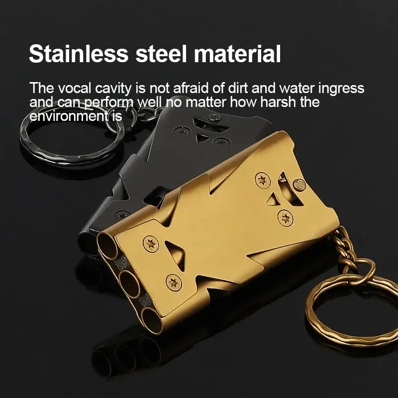 1 Pcs Double Pipe Pendant Keychain High Decibel Outdoor Survival Emergency Whistle Camping Tool Multifunction