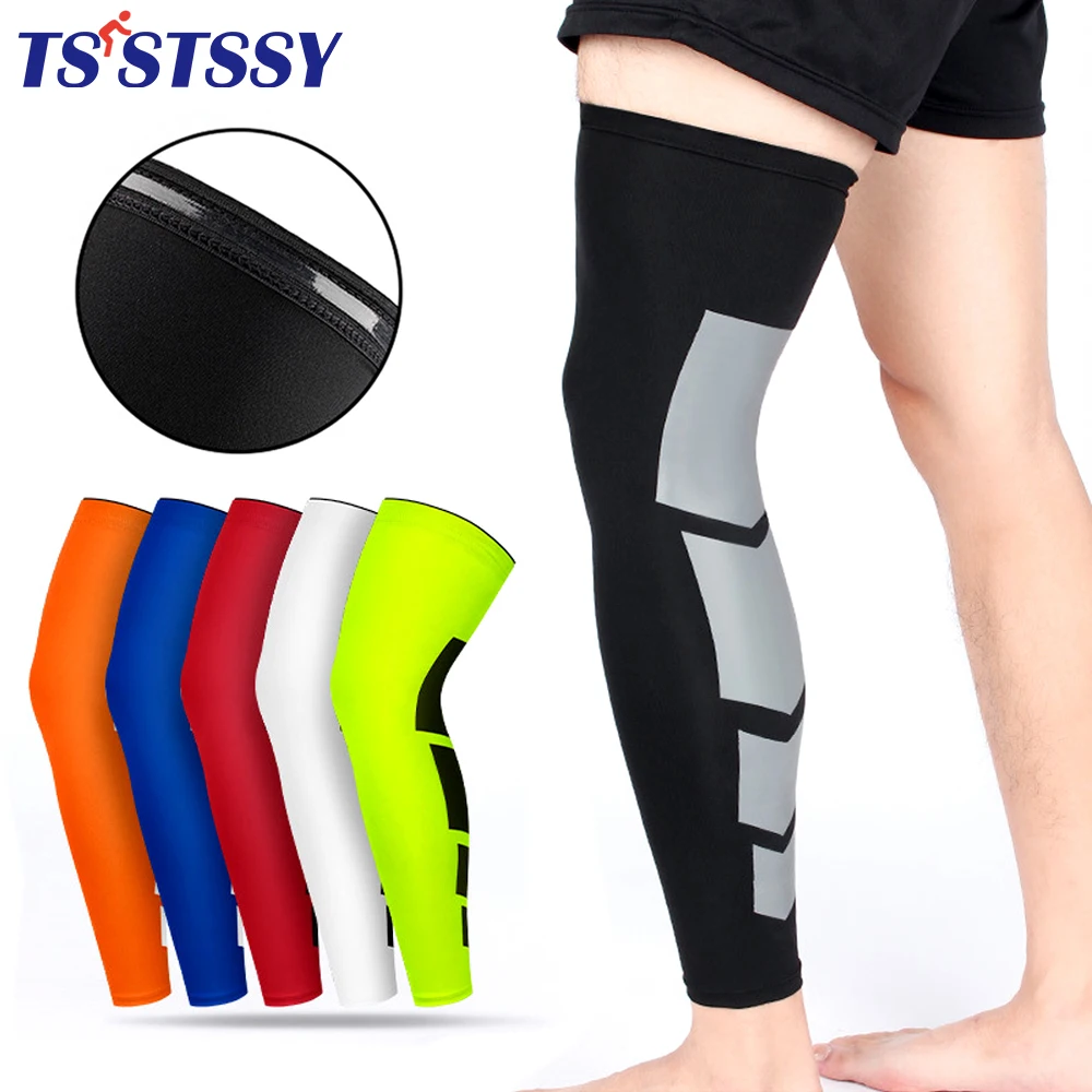 Fashion Sports Compression Leg Sleeves Leg Warmer Anti-UV Full Length Leg Sleeves for Men Women Football Basketball Cycling