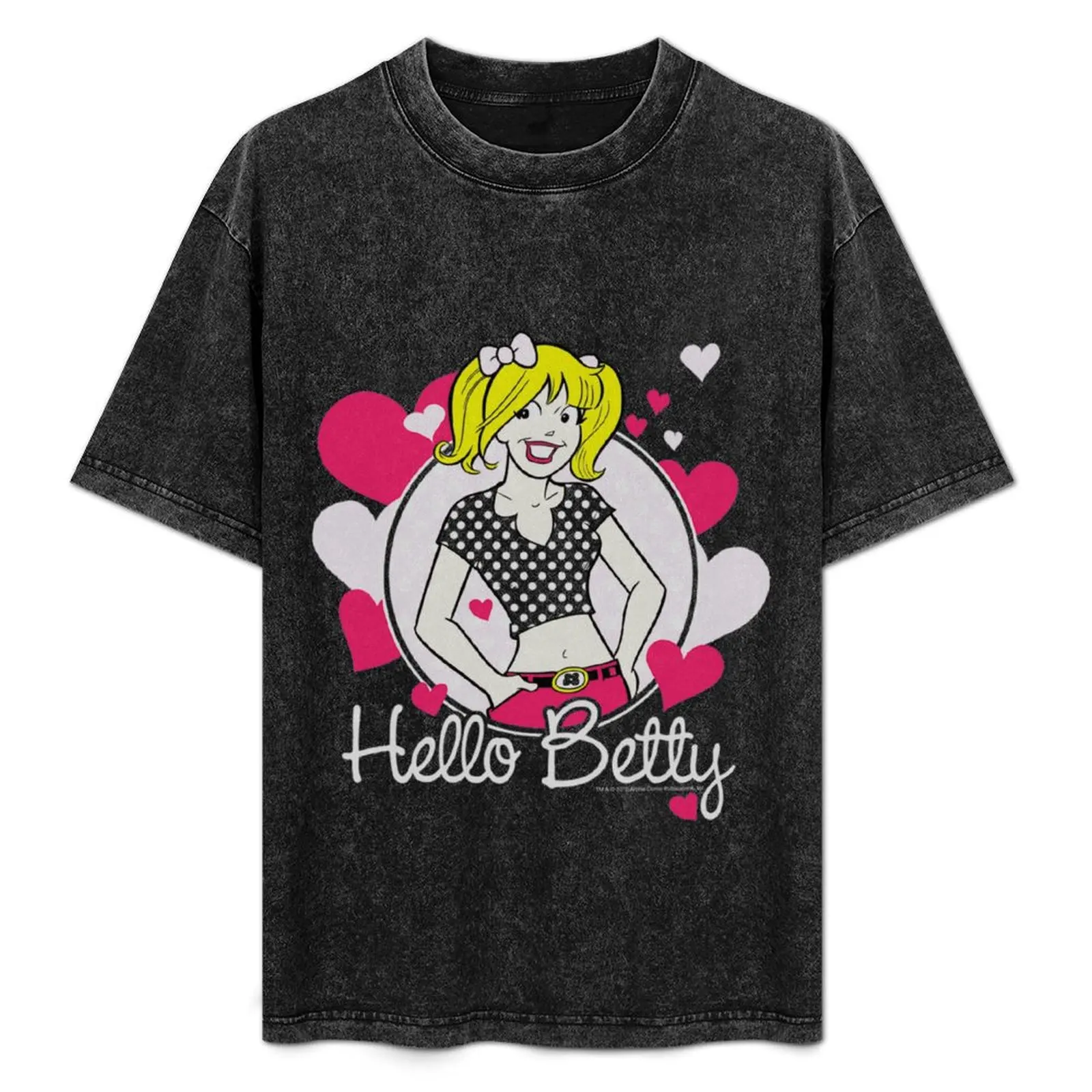 AC112_Archie Comics Camiseta Hello Betty con estampado de moda, informal, de manga corta