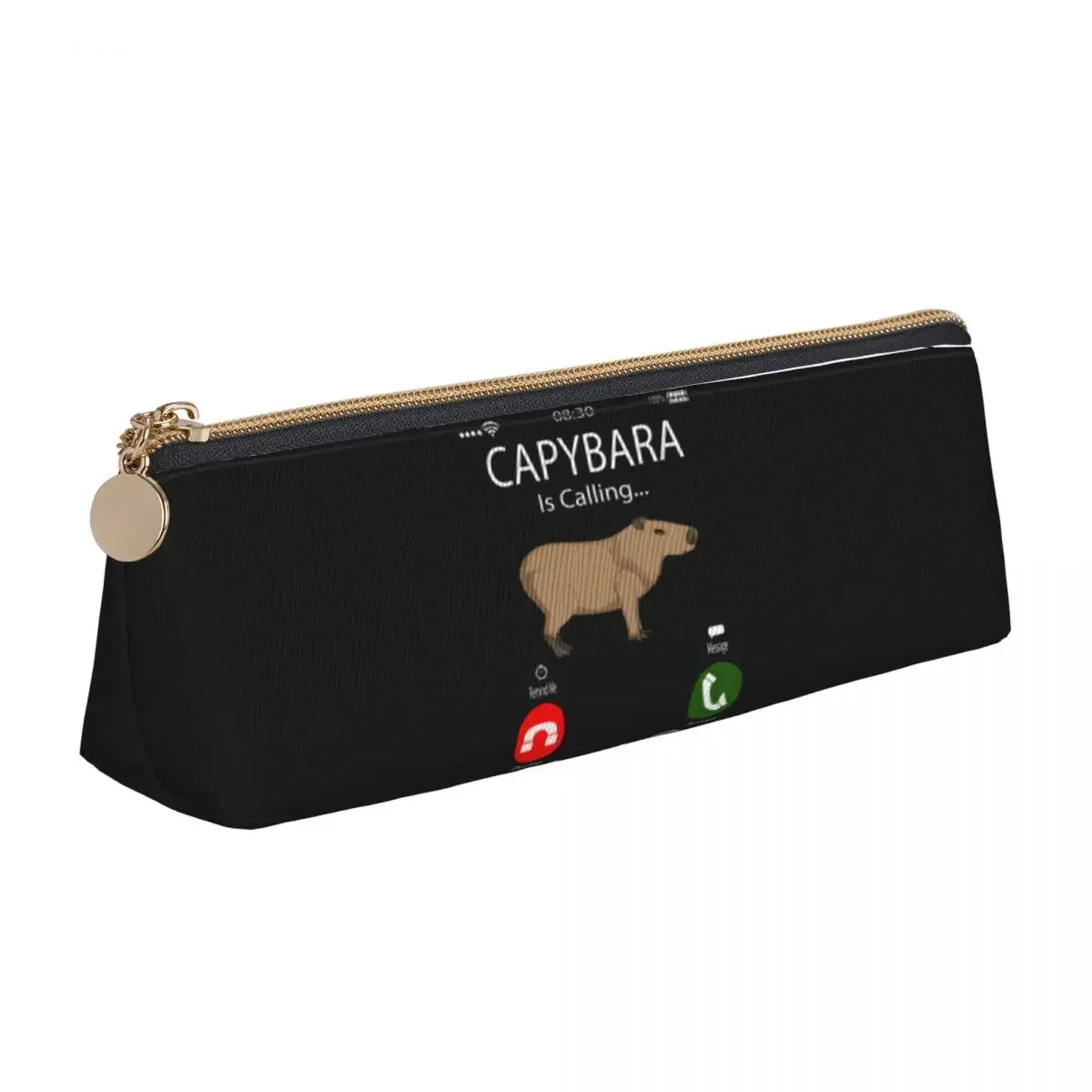 

Capybara Is Calling I Must Go Pencil Case Fun Ctue Zipper Pencil Box Girls Boys Vintage Large School Pencil Cases Stationery