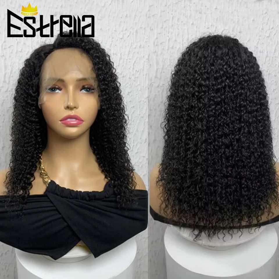 Deep Curly Transparent Lace Front Human Hair Wigs For Women Human Hair Natural Black Brazilian Cury Human Hair Wigs Pre Plucked