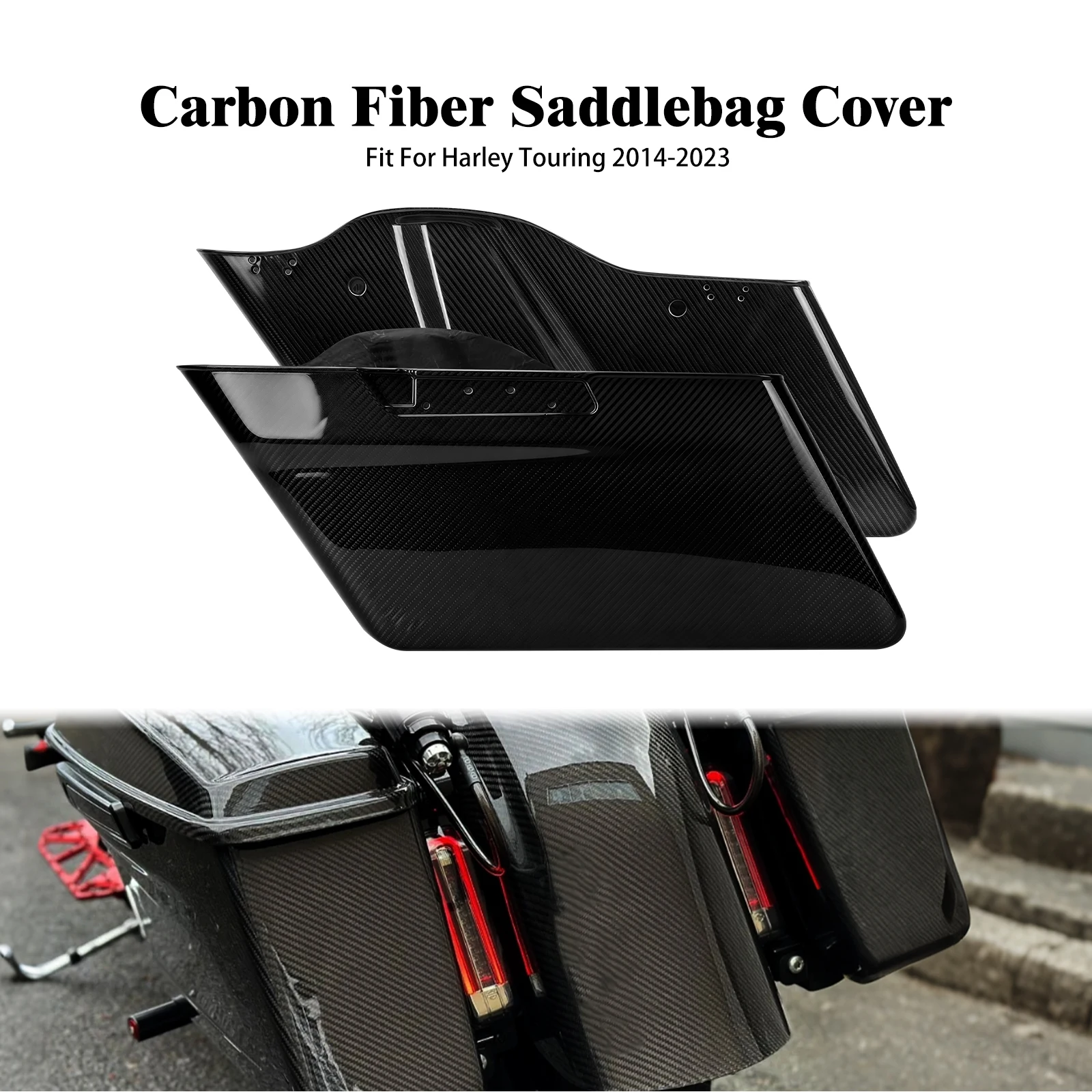 Motorcycle Hard Saddlebags Trunk Luggage Side Box Without Cover For Harley Touring Road King Street Electra Glide FLH FLHX 14-23