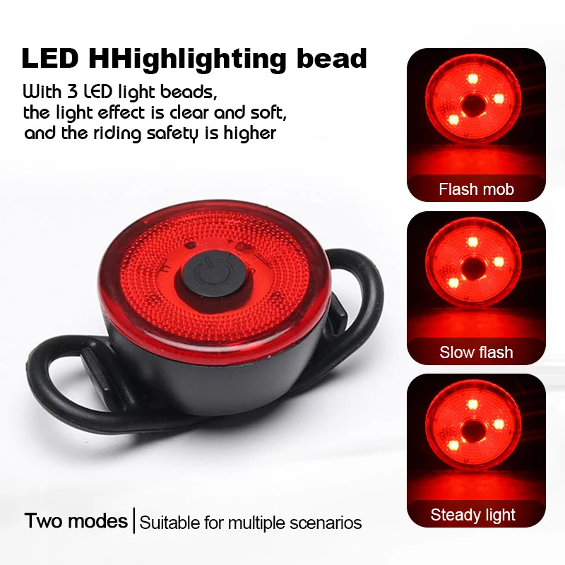 Bicycle Light Mini Bike Taillight LED Safety Warning Lights Bike Rear Light Flashlight for Bike Cycling Lamp Bicycle Accessories