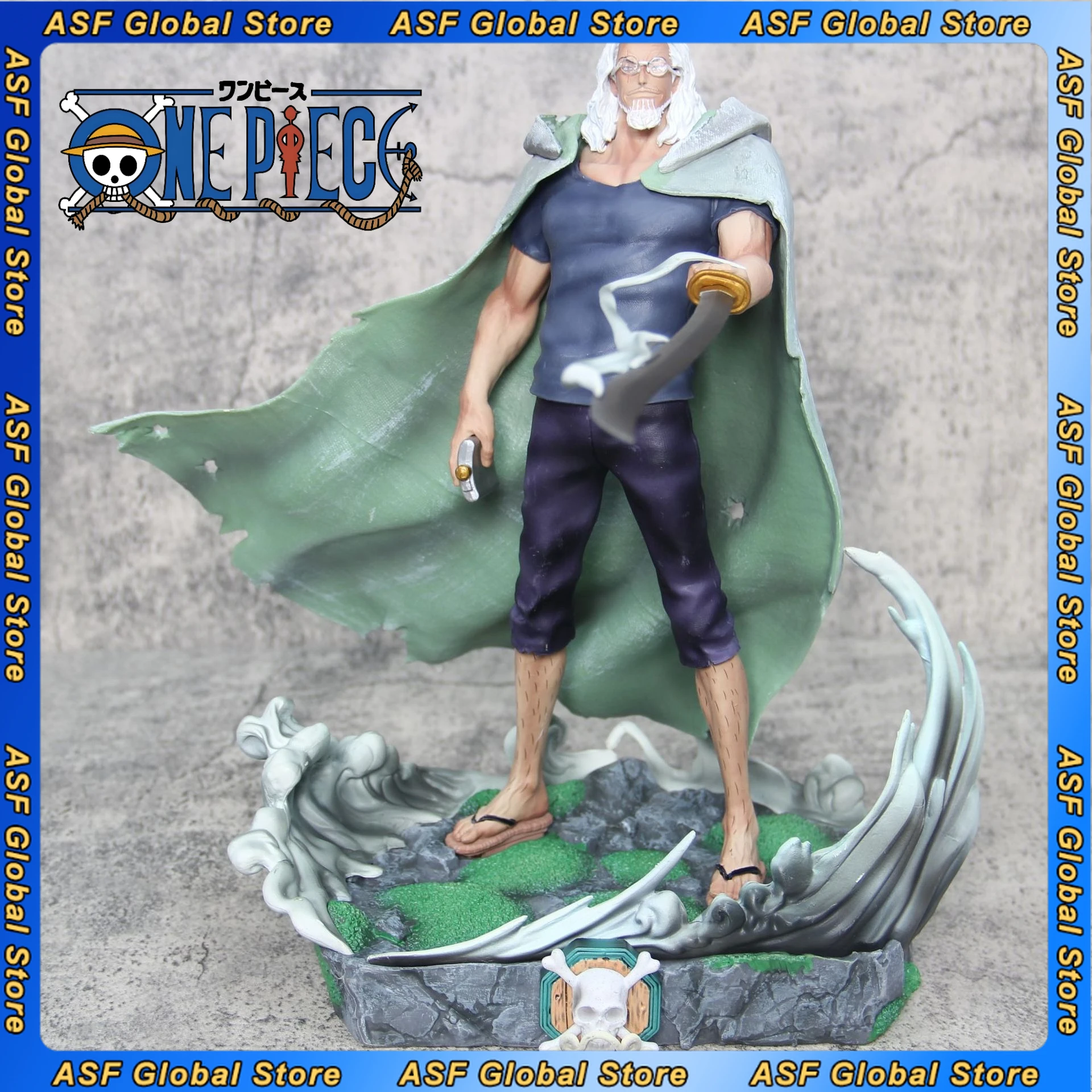 

32cm One Piece Silvers Rayleigh Standing Animation Peripheral Model Statues for Children Birthday Holiday Gift Collectibles Toy